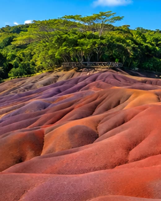 The seven coloured earths of Chamarel seen from above